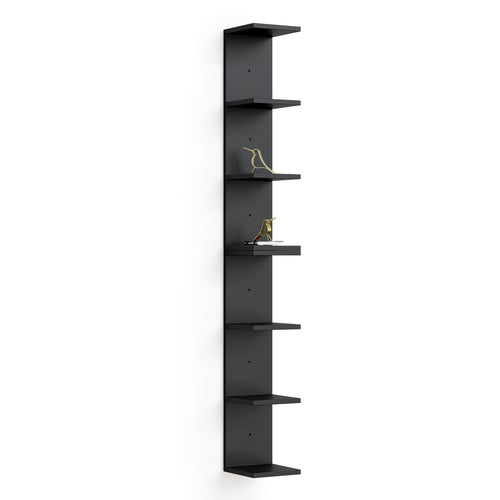 7 Tier White Floating Shelves, Wall Shelf Unit for Wall Decor Vanity Bedroom Living Room, Narrow Wall-Mount Shelving, Small 4-Tier Lack Display Shelves, 22.4 x 5.9 x 5.9 inches - Set of 2