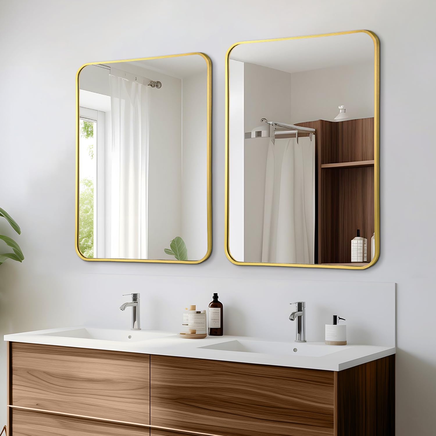 Irregular Mirror 34"x21" Heterotypic Bathroom Mirror Asymmetrical Wall Mirror Black Vanity Mirror Frosted Frameless Anti-Rust Tempered Glass Hangs Mirror for Bedroom Entryway Room Decorative