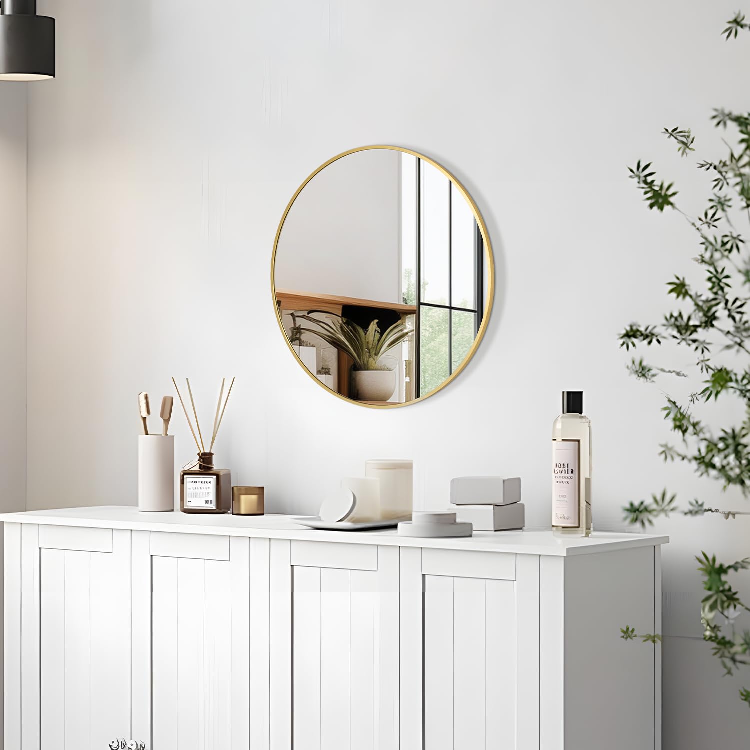 Irregular Mirror 34"x21" Heterotypic Bathroom Mirror Asymmetrical Wall Mirror Black Vanity Mirror Frosted Frameless Anti-Rust Tempered Glass Hangs Mirror for Bedroom Entryway Room Decorative