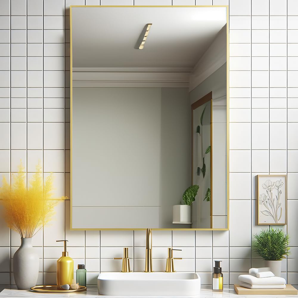 Irregular Mirror 34"x21" Heterotypic Bathroom Mirror Asymmetrical Wall Mirror Black Vanity Mirror Frosted Frameless Anti-Rust Tempered Glass Hangs Mirror for Bedroom Entryway Room Decorative