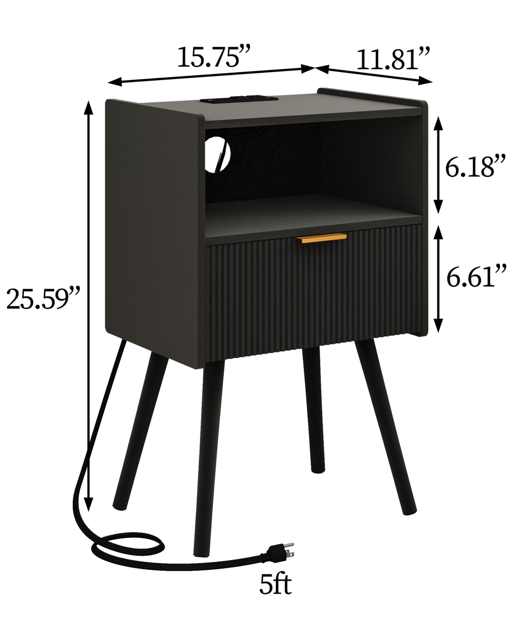 White Nightstand,Modern Bedside Table with Storage Drawer and Open Wood Shelf, for Living Room, Bedroom and Small Spaces, Accent Night Stand with Solid Wood Legs, Easy Assembly,Classic White