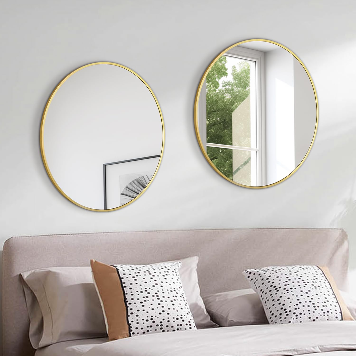 Irregular Mirror 34"x21" Heterotypic Bathroom Mirror Asymmetrical Wall Mirror Black Vanity Mirror Frosted Frameless Anti-Rust Tempered Glass Hangs Mirror for Bedroom Entryway Room Decorative