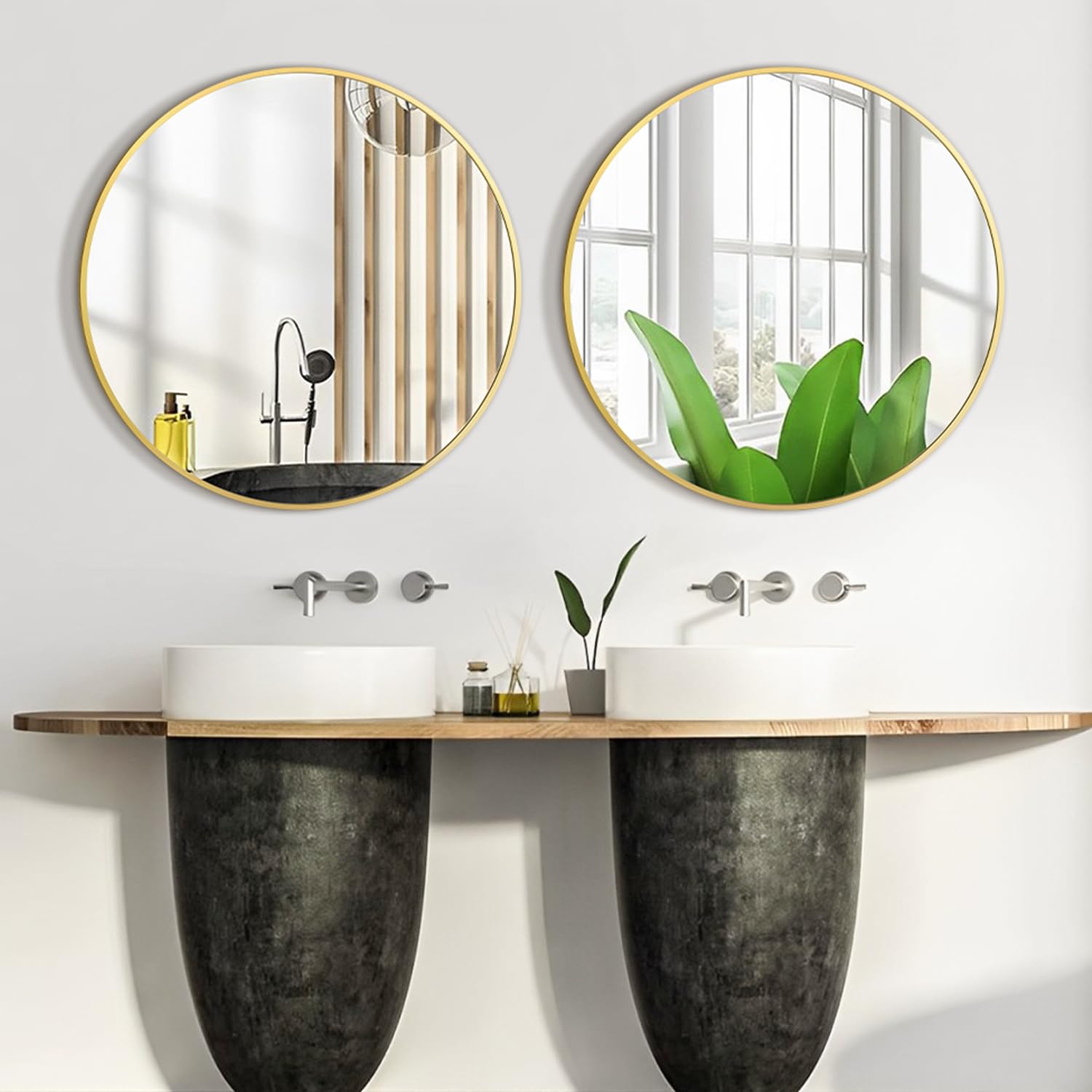 Irregular Mirror 34"x21" Heterotypic Bathroom Mirror Asymmetrical Wall Mirror Black Vanity Mirror Frosted Frameless Anti-Rust Tempered Glass Hangs Mirror for Bedroom Entryway Room Decorative