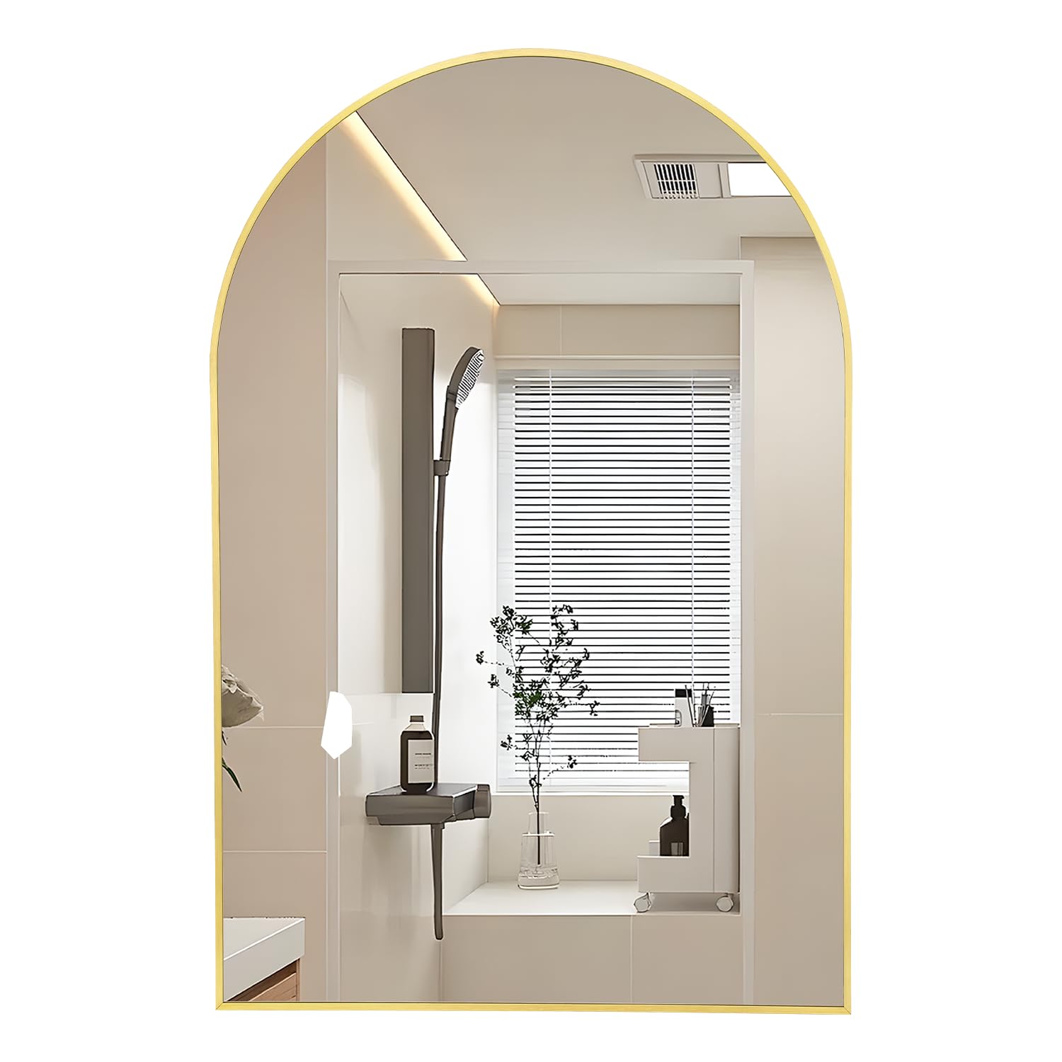 Irregular Mirror 34"x21" Heterotypic Bathroom Mirror Asymmetrical Wall Mirror Black Vanity Mirror Frosted Frameless Anti-Rust Tempered Glass Hangs Mirror for Bedroom Entryway Room Decorative