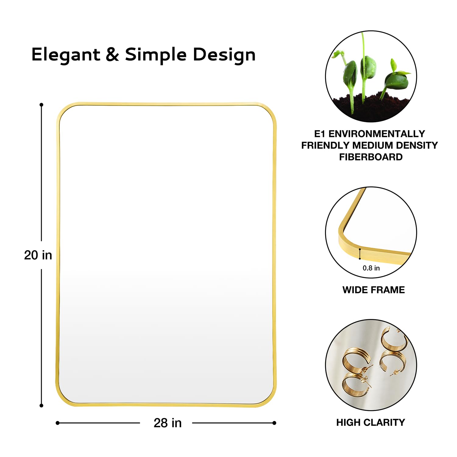 Irregular Mirror 34"x21" Heterotypic Bathroom Mirror Asymmetrical Wall Mirror Black Vanity Mirror Frosted Frameless Anti-Rust Tempered Glass Hangs Mirror for Bedroom Entryway Room Decorative