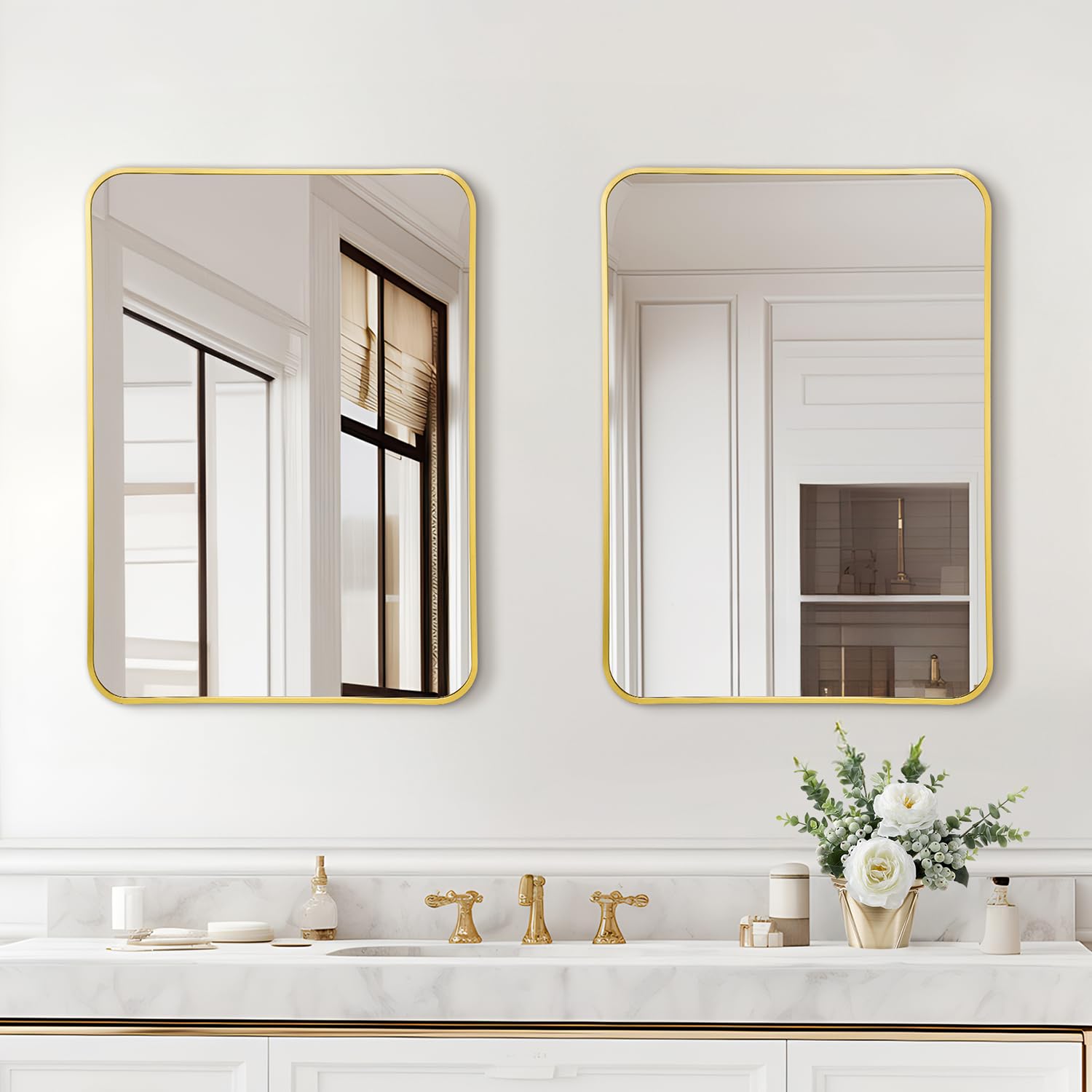 Irregular Mirror 34"x21" Heterotypic Bathroom Mirror Asymmetrical Wall Mirror Black Vanity Mirror Frosted Frameless Anti-Rust Tempered Glass Hangs Mirror for Bedroom Entryway Room Decorative