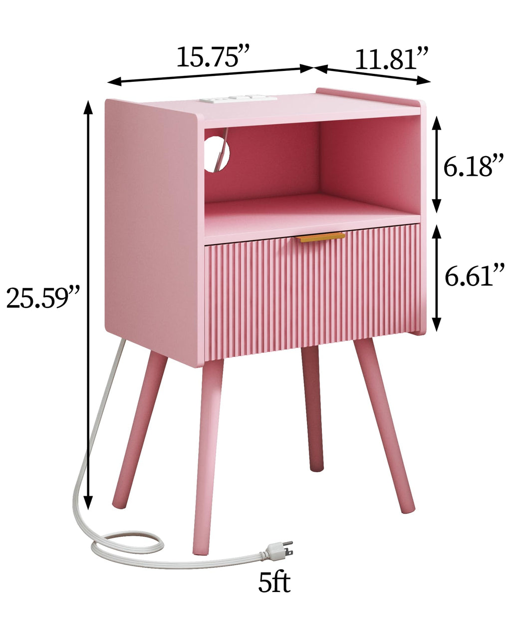 White Nightstand,Modern Bedside Table with Storage Drawer and Open Wood Shelf, for Living Room, Bedroom and Small Spaces, Accent Night Stand with Solid Wood Legs, Easy Assembly,Classic White