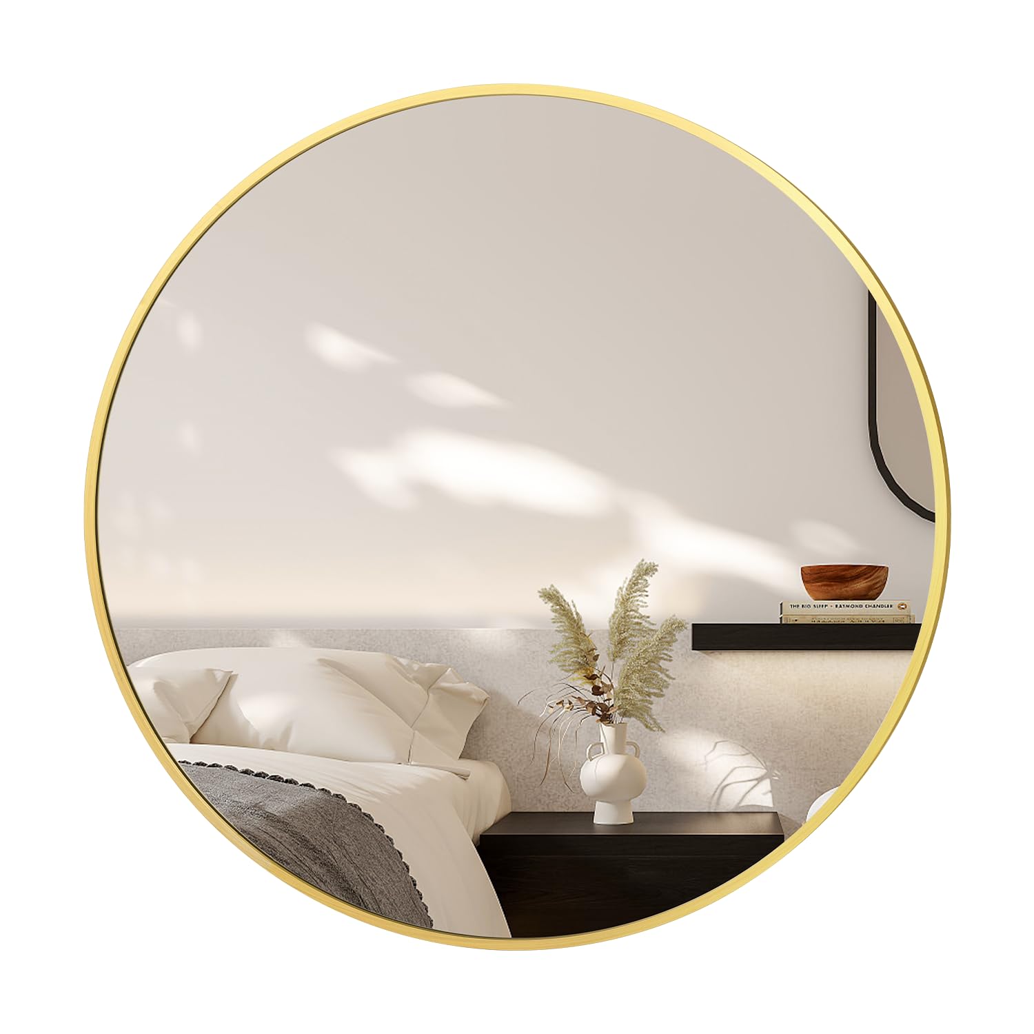 Irregular Mirror 34"x21" Heterotypic Bathroom Mirror Asymmetrical Wall Mirror Black Vanity Mirror Frosted Frameless Anti-Rust Tempered Glass Hangs Mirror for Bedroom Entryway Room Decorative