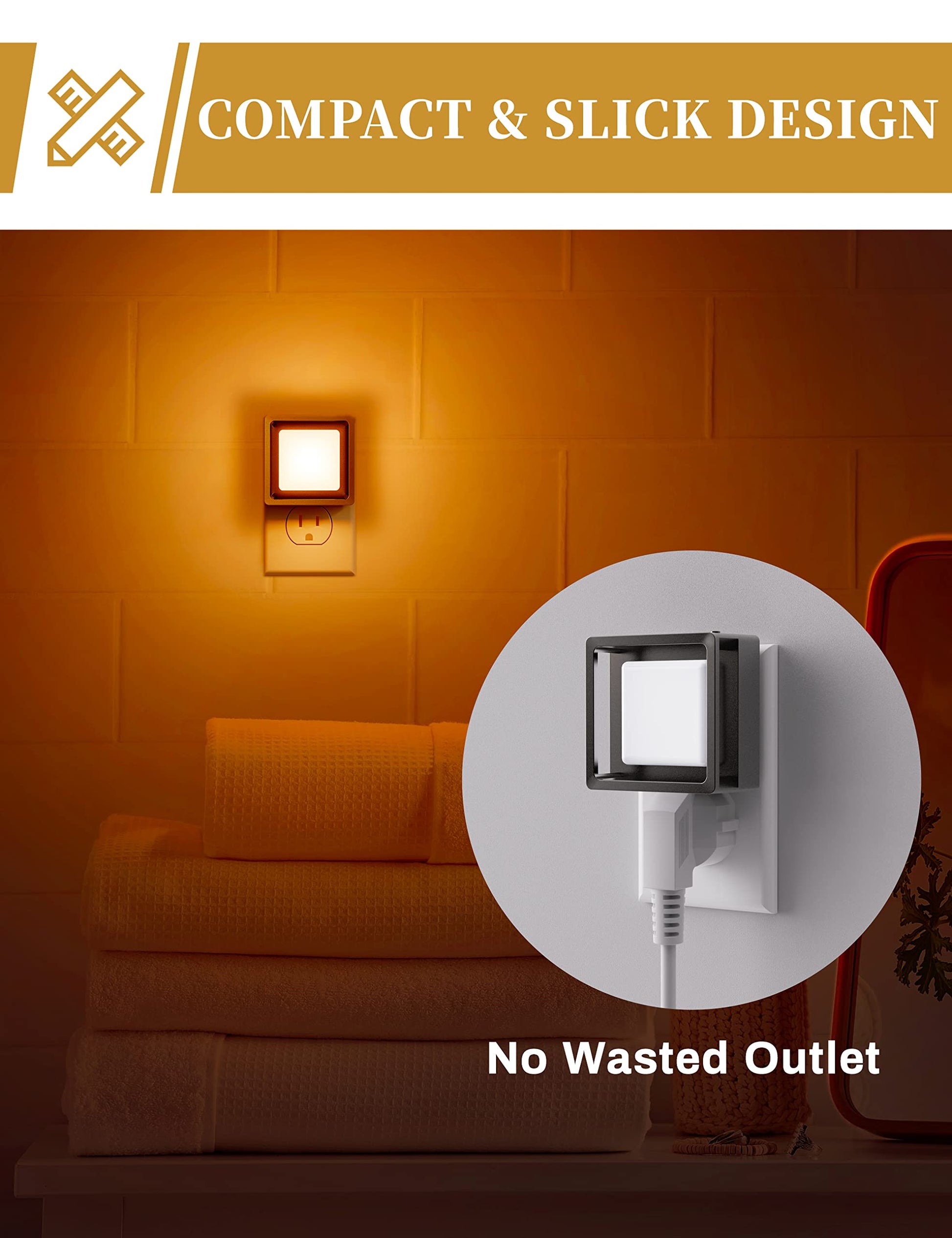 DORESshop LED Night Light, Night Lights Plug Into Wall [2 Pack] with Dusk-to-Dawn Sensor, Dimmable Nightlights, Adjustable Brightness for Bathroom, Hallway, Bedroom,Kids Room,Stairway,Soft White