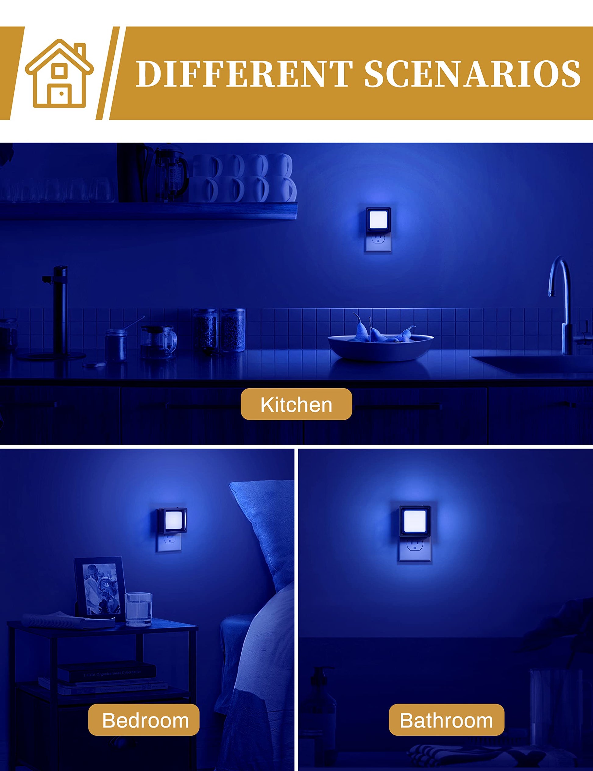 DORESshop LED Night Light, Night Lights Plug Into Wall [2 Pack] with Dusk-to-Dawn Sensor, Dimmable Nightlights, Adjustable Brightness for Bathroom, Hallway, Bedroom,Kids Room,Stairway,Soft White