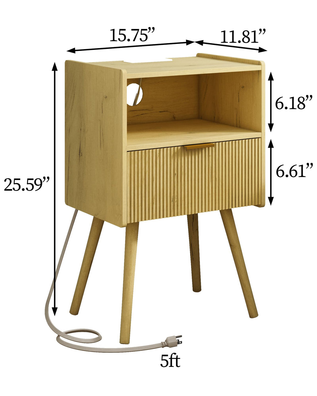 White Nightstand,Modern Bedside Table with Storage Drawer and Open Wood Shelf, for Living Room, Bedroom and Small Spaces, Accent Night Stand with Solid Wood Legs, Easy Assembly,Classic White