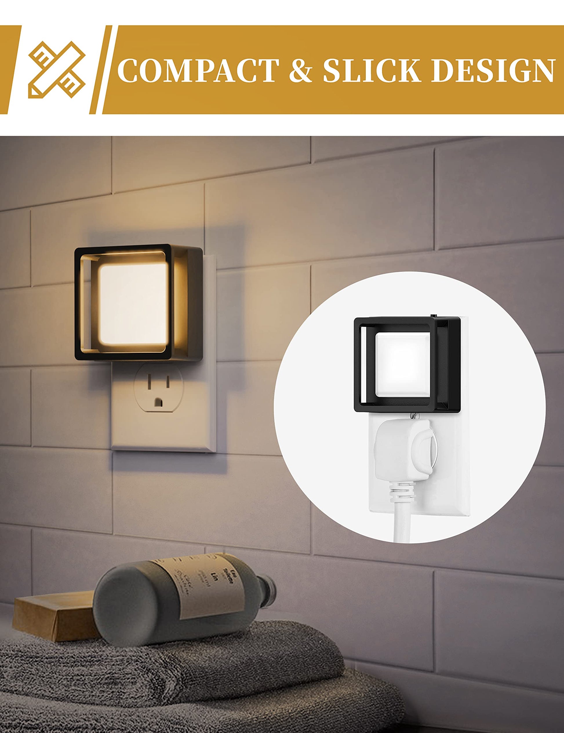 DORESshop LED Night Light, Night Lights Plug Into Wall [2 Pack] with Dusk-to-Dawn Sensor, Dimmable Nightlights, Adjustable Brightness for Bathroom, Hallway, Bedroom,Kids Room,Stairway,Soft White