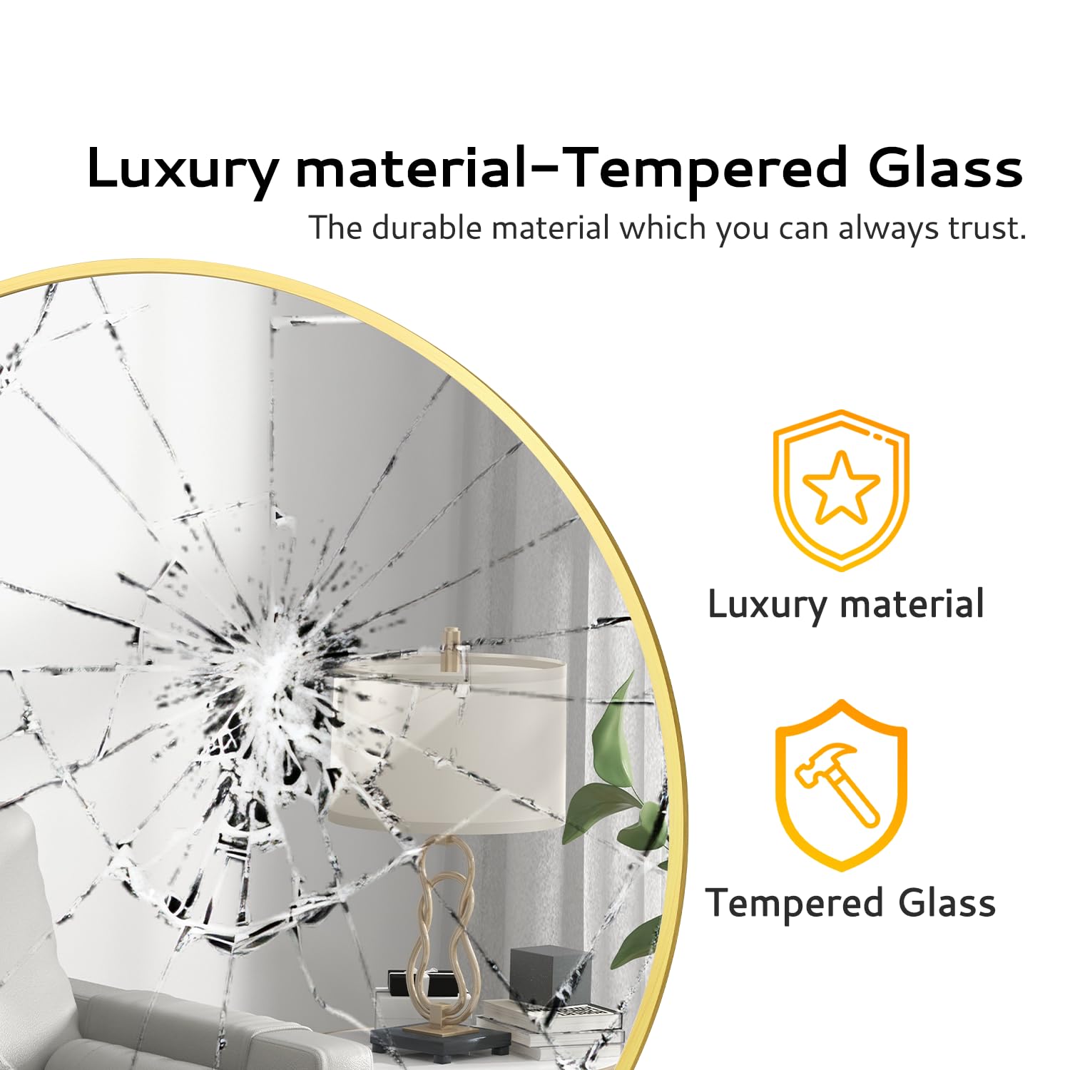 Irregular Mirror 34"x21" Heterotypic Bathroom Mirror Asymmetrical Wall Mirror Black Vanity Mirror Frosted Frameless Anti-Rust Tempered Glass Hangs Mirror for Bedroom Entryway Room Decorative