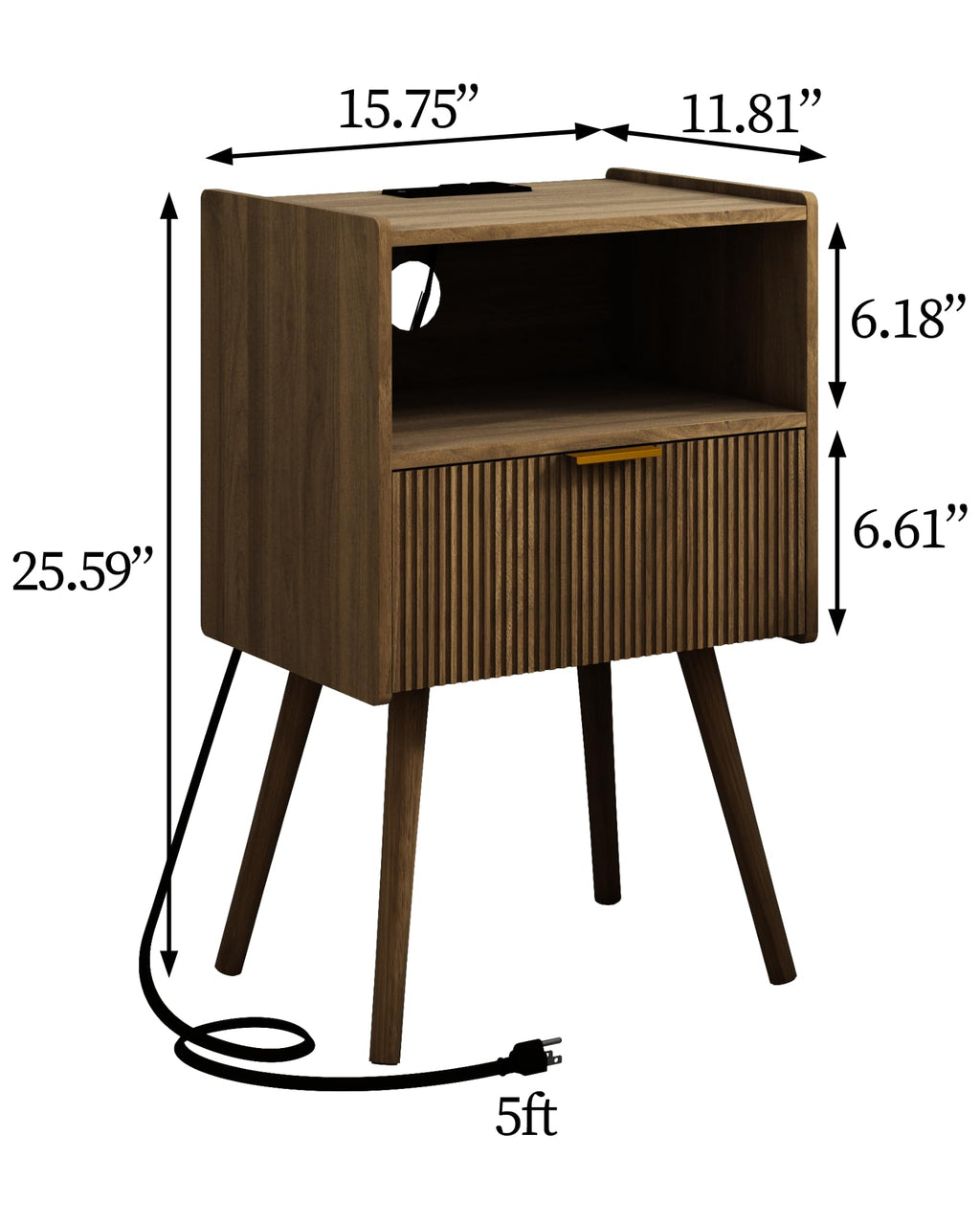 White Nightstand,Modern Bedside Table with Storage Drawer and Open Wood Shelf, for Living Room, Bedroom and Small Spaces, Accent Night Stand with Solid Wood Legs, Easy Assembly,Classic White