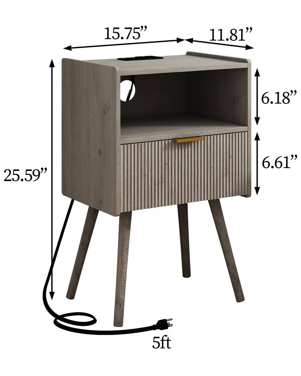 White Nightstand,Modern Bedside Table with Storage Drawer and Open Wood Shelf, for Living Room, Bedroom and Small Spaces, Accent Night Stand with Solid Wood Legs, Easy Assembly,Classic White