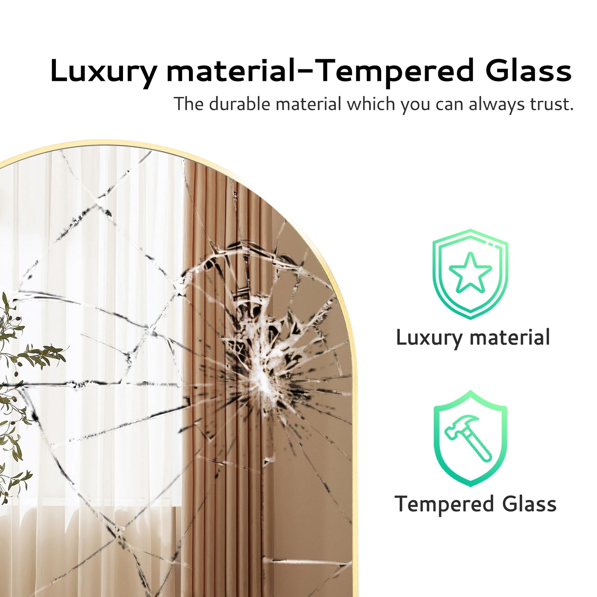 Irregular Mirror 34"x21" Heterotypic Bathroom Mirror Asymmetrical Wall Mirror Black Vanity Mirror Frosted Frameless Anti-Rust Tempered Glass Hangs Mirror for Bedroom Entryway Room Decorative