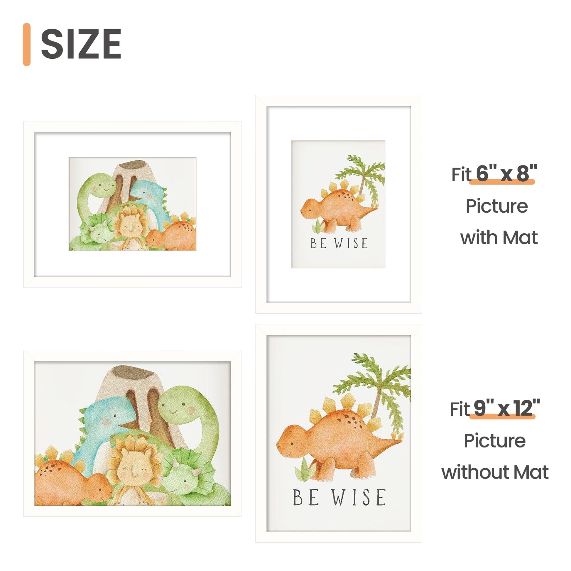 upsimples 11x14 Picture Frame Set of 5, Display Pictures 8x10 with Mat or 11x14 Without Mat, Wall Gallery Photo Frames, Black