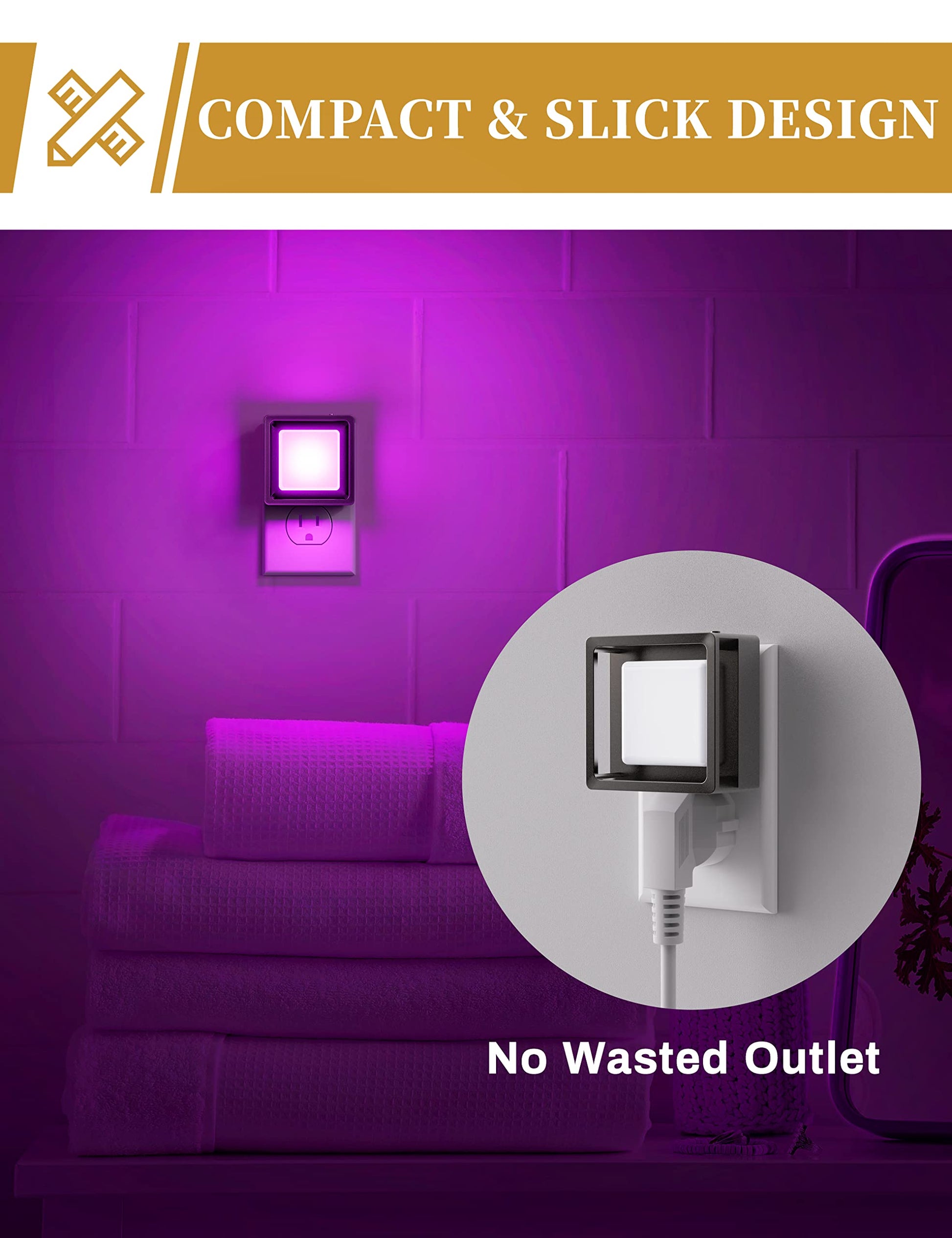 DORESshop LED Night Light, Night Lights Plug Into Wall [2 Pack] with Dusk-to-Dawn Sensor, Dimmable Nightlights, Adjustable Brightness for Bathroom, Hallway, Bedroom,Kids Room,Stairway,Soft White