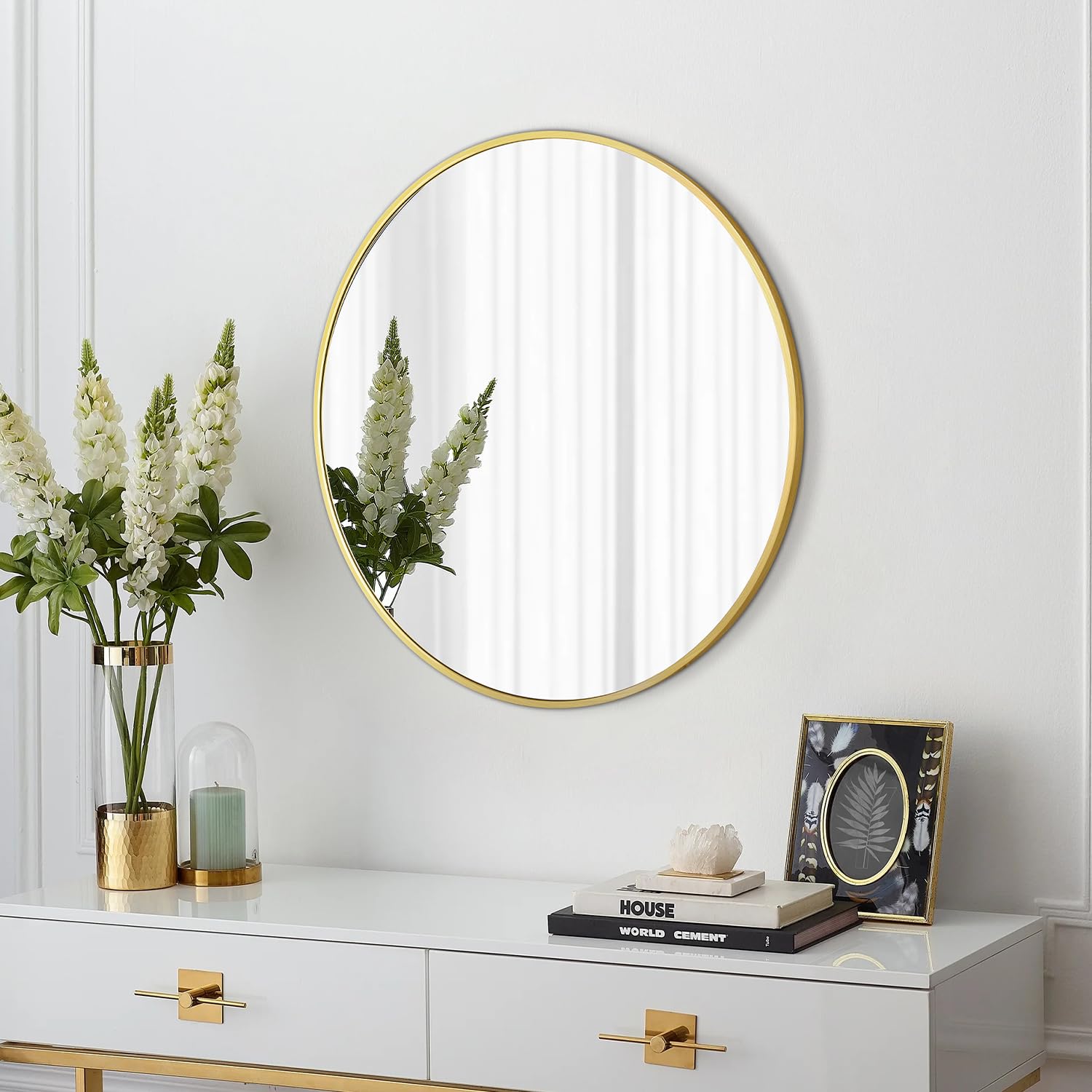 Irregular Mirror 34"x21" Heterotypic Bathroom Mirror Asymmetrical Wall Mirror Black Vanity Mirror Frosted Frameless Anti-Rust Tempered Glass Hangs Mirror for Bedroom Entryway Room Decorative