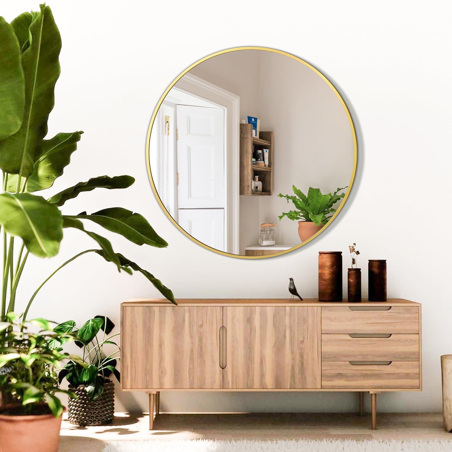 Irregular Mirror 34"x21" Heterotypic Bathroom Mirror Asymmetrical Wall Mirror Black Vanity Mirror Frosted Frameless Anti-Rust Tempered Glass Hangs Mirror for Bedroom Entryway Room Decorative