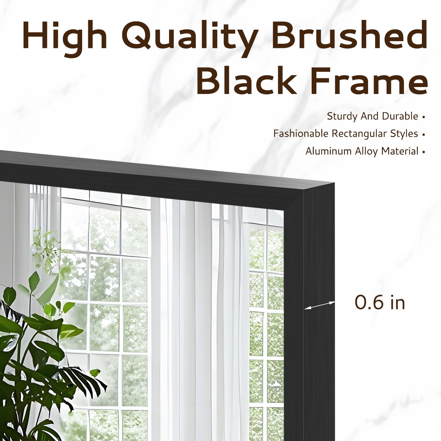 Irregular Mirror 34"x21" Heterotypic Bathroom Mirror Asymmetrical Wall Mirror Black Vanity Mirror Frosted Frameless Anti-Rust Tempered Glass Hangs Mirror for Bedroom Entryway Room Decorative