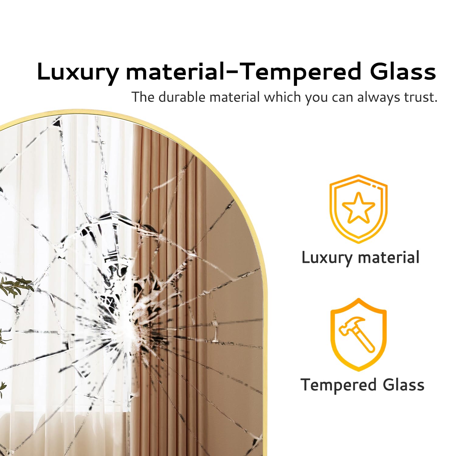 Irregular Mirror 34"x21" Heterotypic Bathroom Mirror Asymmetrical Wall Mirror Black Vanity Mirror Frosted Frameless Anti-Rust Tempered Glass Hangs Mirror for Bedroom Entryway Room Decorative