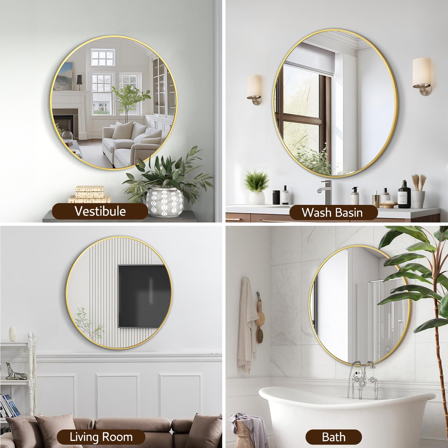 Irregular Mirror 34"x21" Heterotypic Bathroom Mirror Asymmetrical Wall Mirror Black Vanity Mirror Frosted Frameless Anti-Rust Tempered Glass Hangs Mirror for Bedroom Entryway Room Decorative