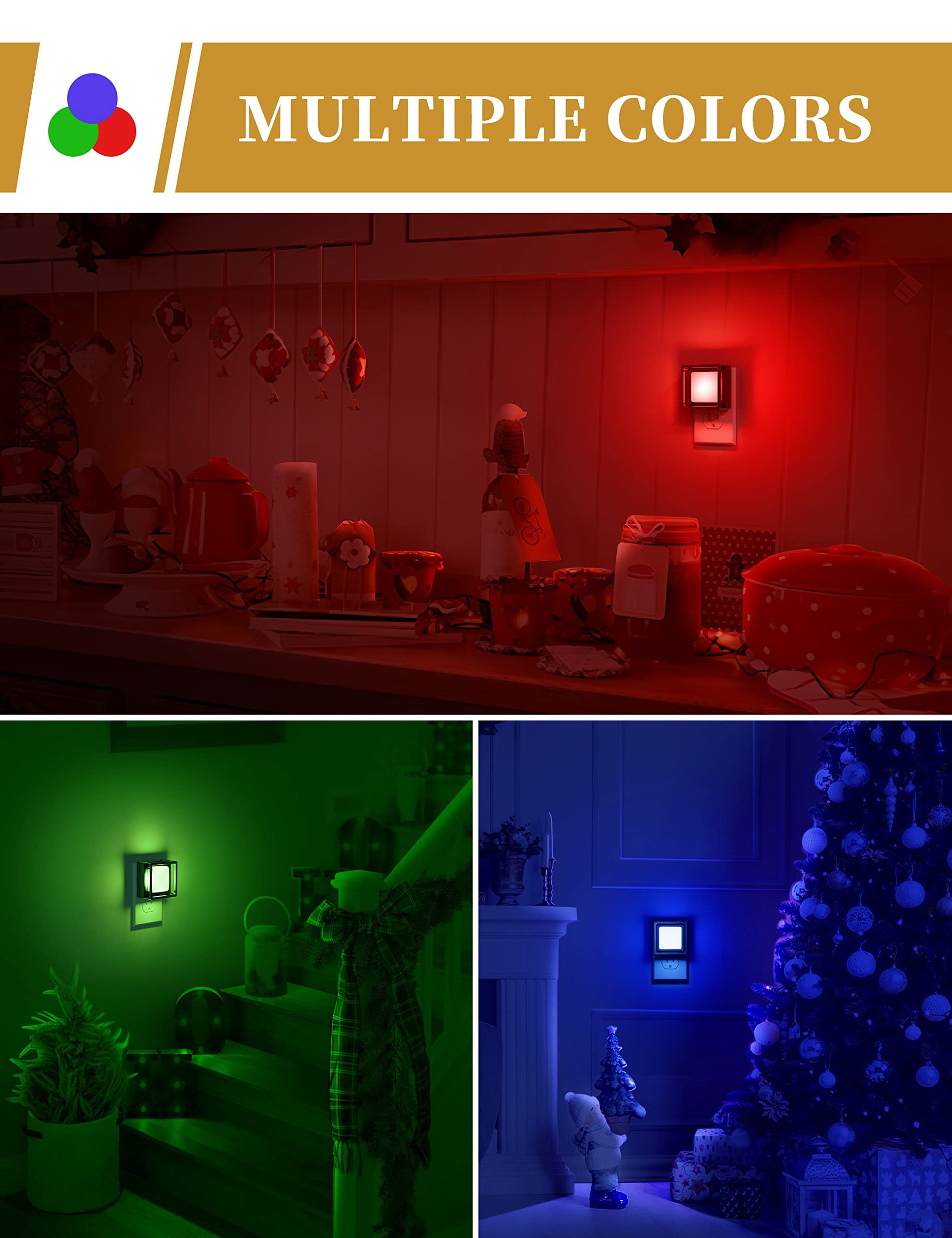 DORESshop LED Night Light, Night Lights Plug Into Wall [2 Pack] with Dusk-to-Dawn Sensor, Dimmable Nightlights, Adjustable Brightness for Bathroom, Hallway, Bedroom,Kids Room,Stairway,Soft White