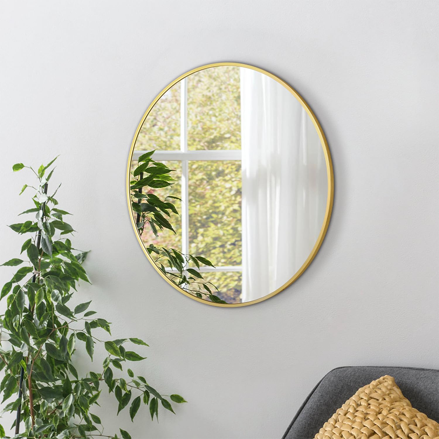 Irregular Mirror 34"x21" Heterotypic Bathroom Mirror Asymmetrical Wall Mirror Black Vanity Mirror Frosted Frameless Anti-Rust Tempered Glass Hangs Mirror for Bedroom Entryway Room Decorative