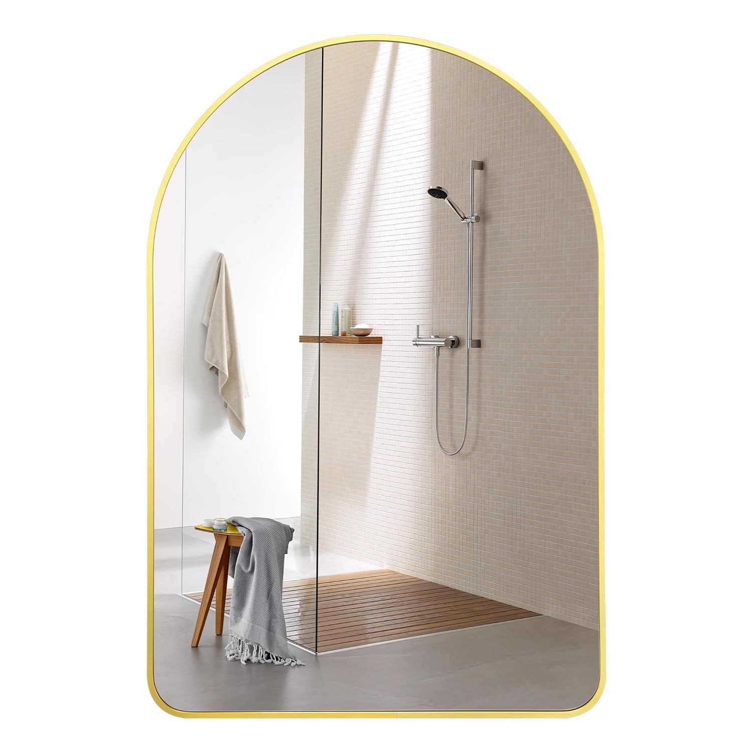 Irregular Mirror 34"x21" Heterotypic Bathroom Mirror Asymmetrical Wall Mirror Black Vanity Mirror Frosted Frameless Anti-Rust Tempered Glass Hangs Mirror for Bedroom Entryway Room Decorative
