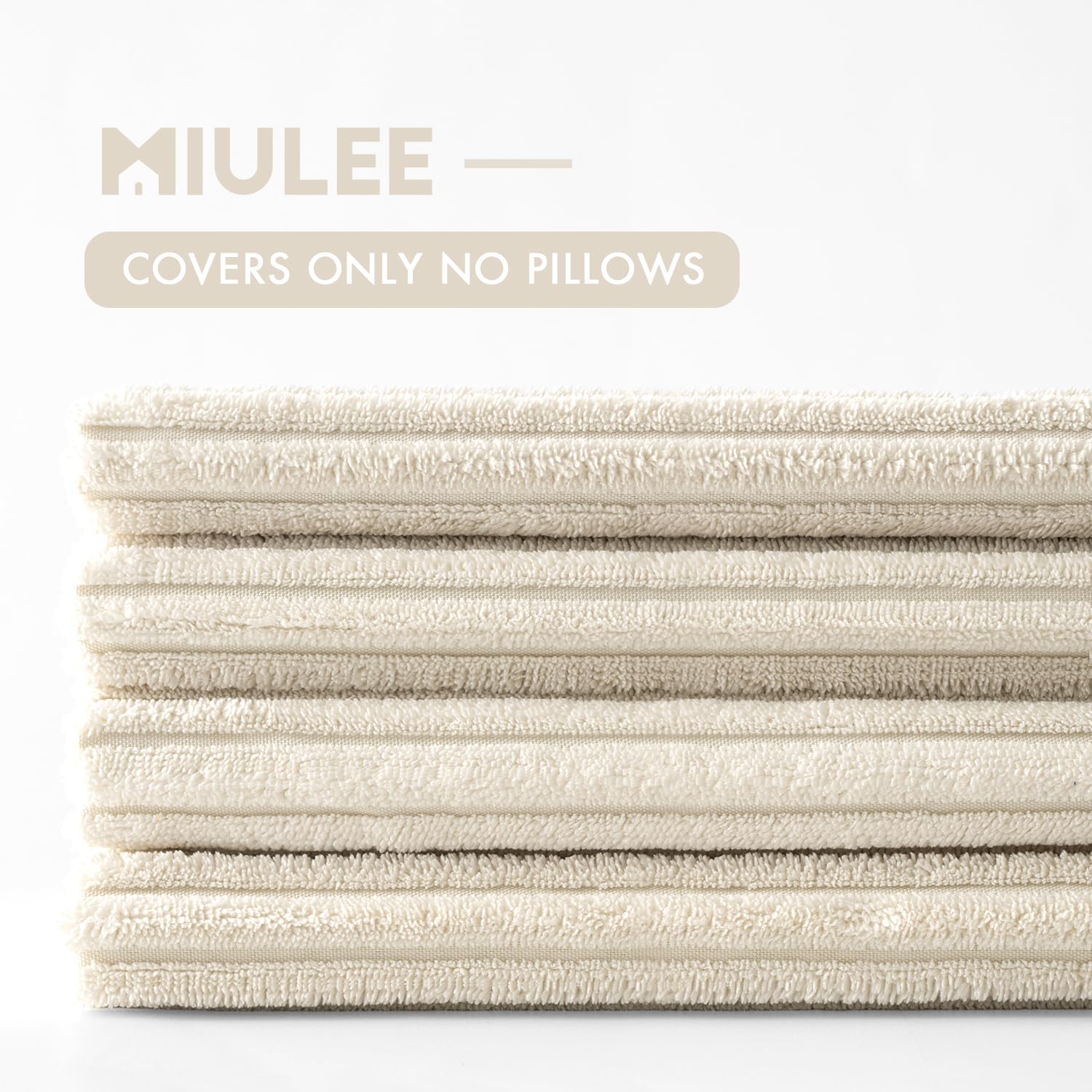 MIULEE Summer Boho Farmhouse Sage Green Throw Pillow Covers 18x18 Inch Set of 4 Mordern Nordic Cushion Covers Soft Corduroy Home Decor for Couch Bed Sofa Living Room Forest Green
