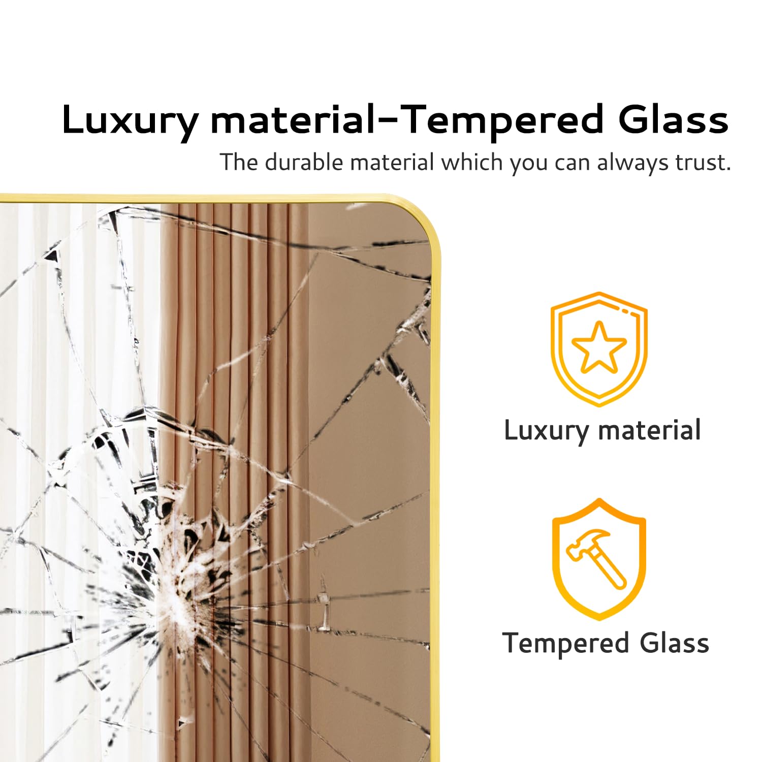 Irregular Mirror 34"x21" Heterotypic Bathroom Mirror Asymmetrical Wall Mirror Black Vanity Mirror Frosted Frameless Anti-Rust Tempered Glass Hangs Mirror for Bedroom Entryway Room Decorative