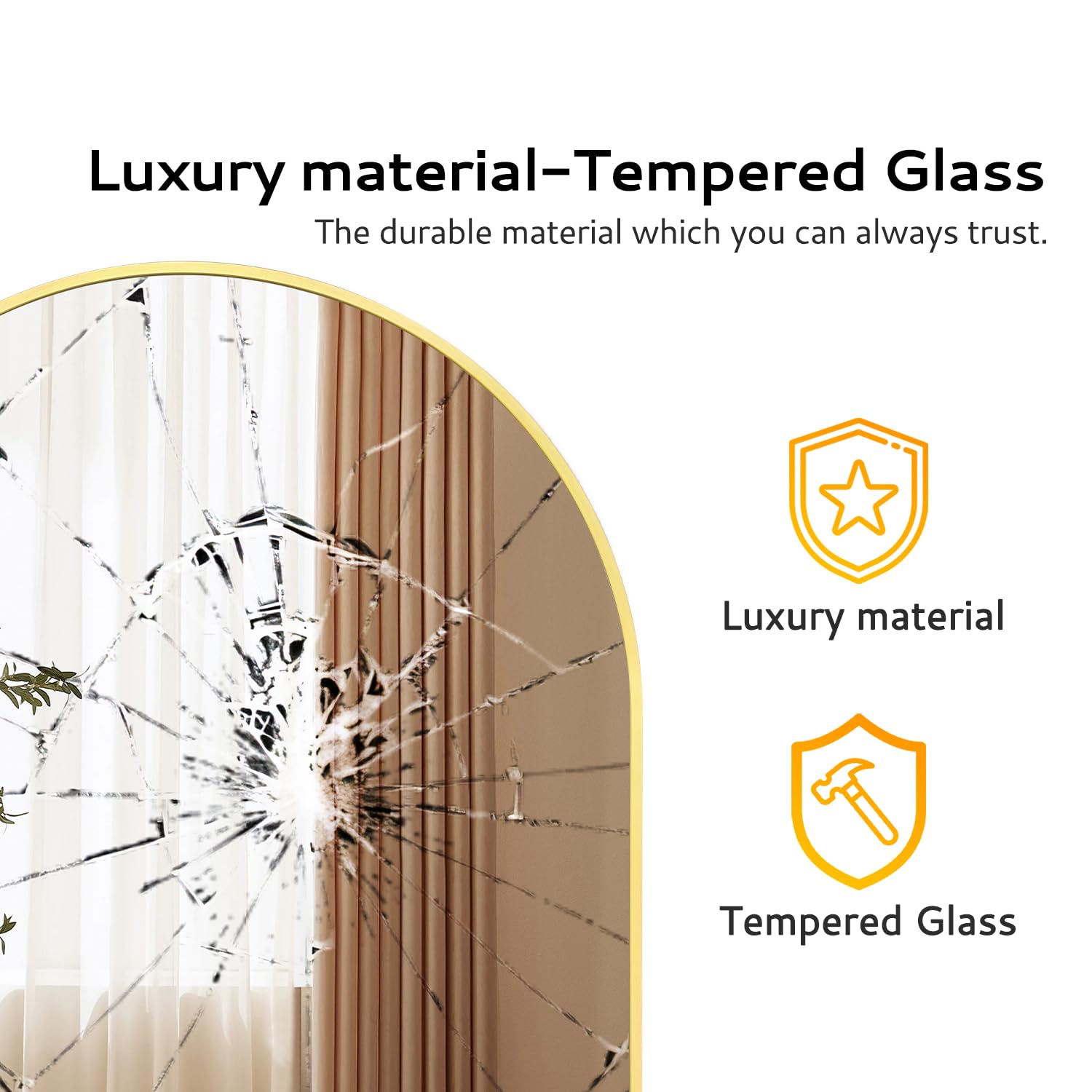 Irregular Mirror 34"x21" Heterotypic Bathroom Mirror Asymmetrical Wall Mirror Black Vanity Mirror Frosted Frameless Anti-Rust Tempered Glass Hangs Mirror for Bedroom Entryway Room Decorative