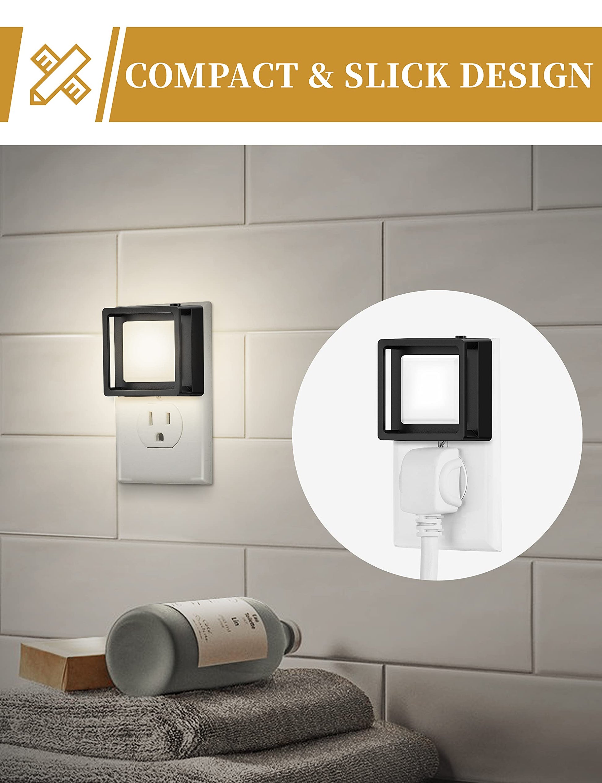 DORESshop LED Night Light, Night Lights Plug Into Wall [2 Pack] with Dusk-to-Dawn Sensor, Dimmable Nightlights, Adjustable Brightness for Bathroom, Hallway, Bedroom,Kids Room,Stairway,Soft White
