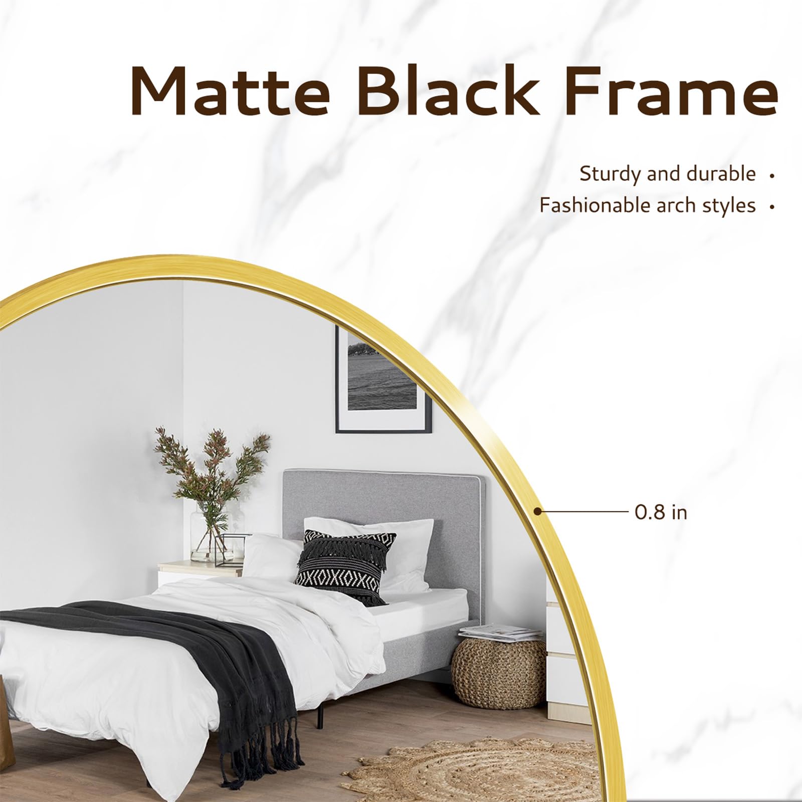 Irregular Mirror 34"x21" Heterotypic Bathroom Mirror Asymmetrical Wall Mirror Black Vanity Mirror Frosted Frameless Anti-Rust Tempered Glass Hangs Mirror for Bedroom Entryway Room Decorative