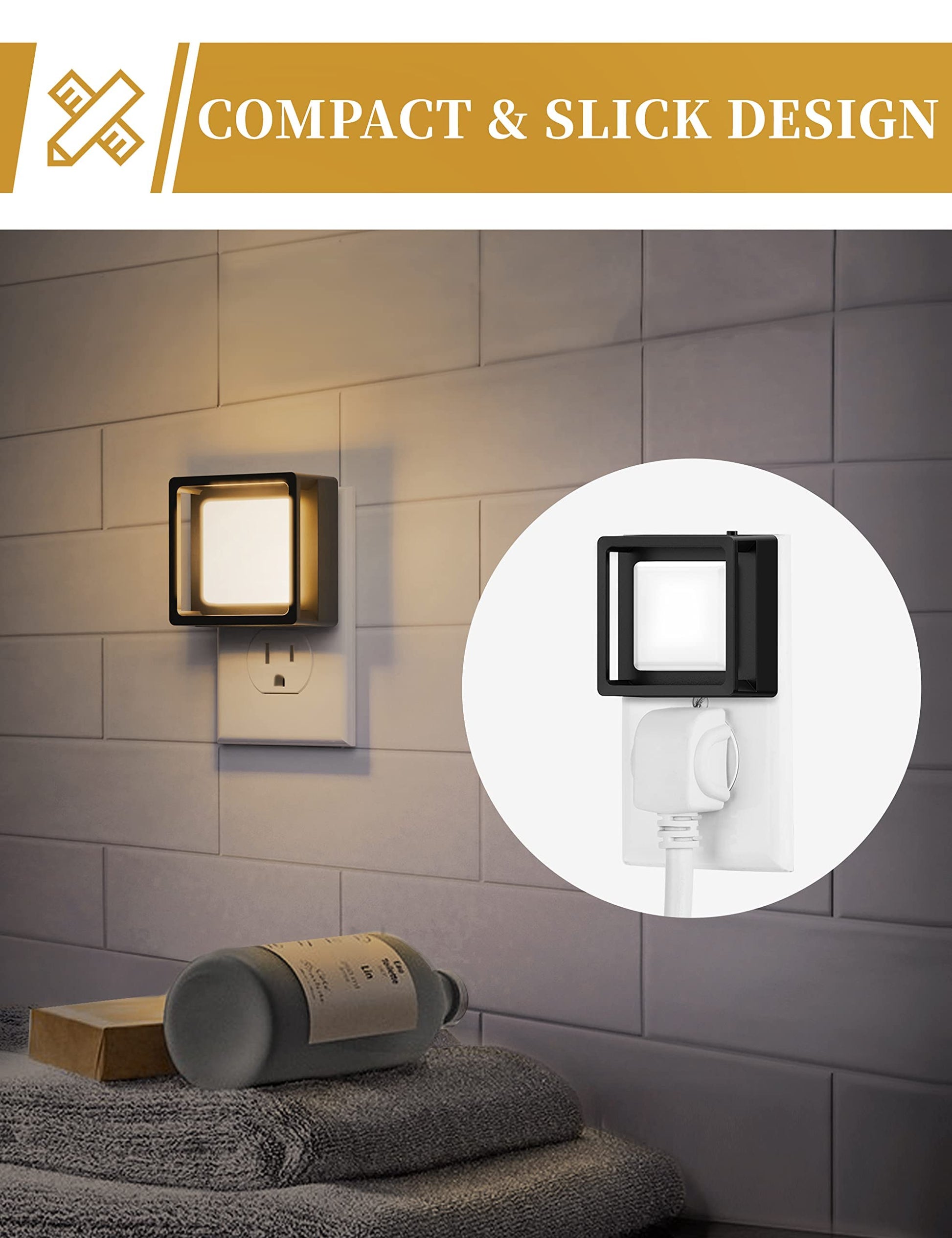DORESshop LED Night Light, Night Lights Plug Into Wall [2 Pack] with Dusk-to-Dawn Sensor, Dimmable Nightlights, Adjustable Brightness for Bathroom, Hallway, Bedroom,Kids Room,Stairway,Soft White