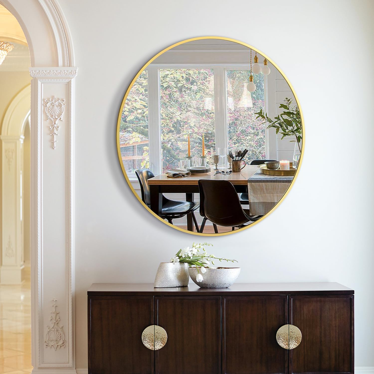 Irregular Mirror 34"x21" Heterotypic Bathroom Mirror Asymmetrical Wall Mirror Black Vanity Mirror Frosted Frameless Anti-Rust Tempered Glass Hangs Mirror for Bedroom Entryway Room Decorative