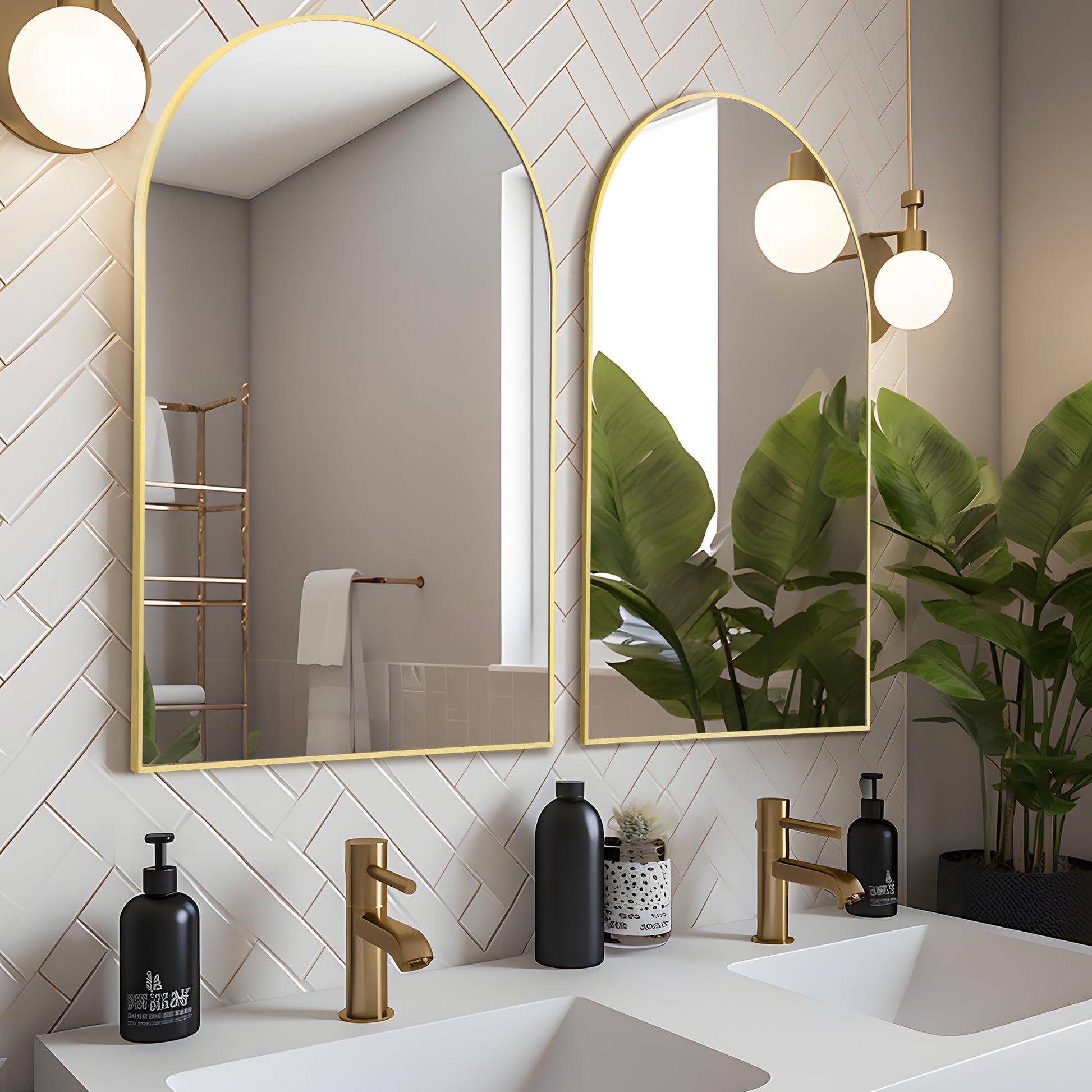 Irregular Mirror 34"x21" Heterotypic Bathroom Mirror Asymmetrical Wall Mirror Black Vanity Mirror Frosted Frameless Anti-Rust Tempered Glass Hangs Mirror for Bedroom Entryway Room Decorative