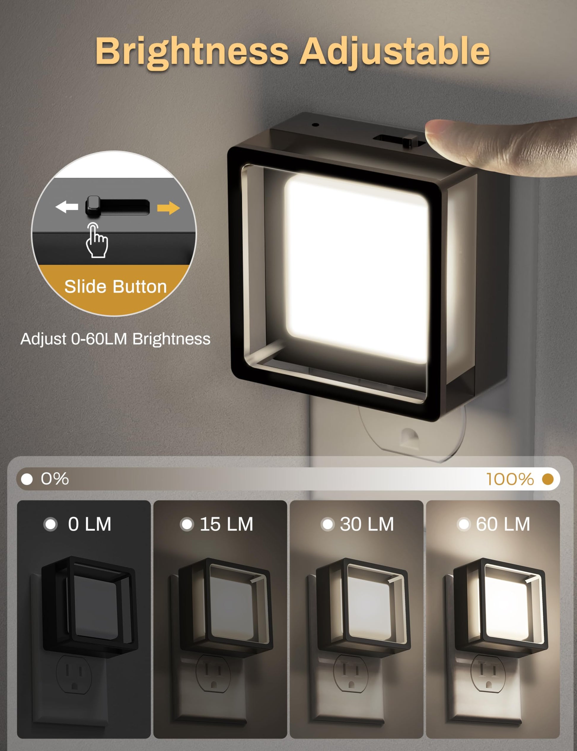 DORESshop LED Night Light, Night Lights Plug Into Wall [2 Pack] with Dusk-to-Dawn Sensor, Dimmable Nightlights, Adjustable Brightness for Bathroom, Hallway, Bedroom,Kids Room,Stairway,Soft White