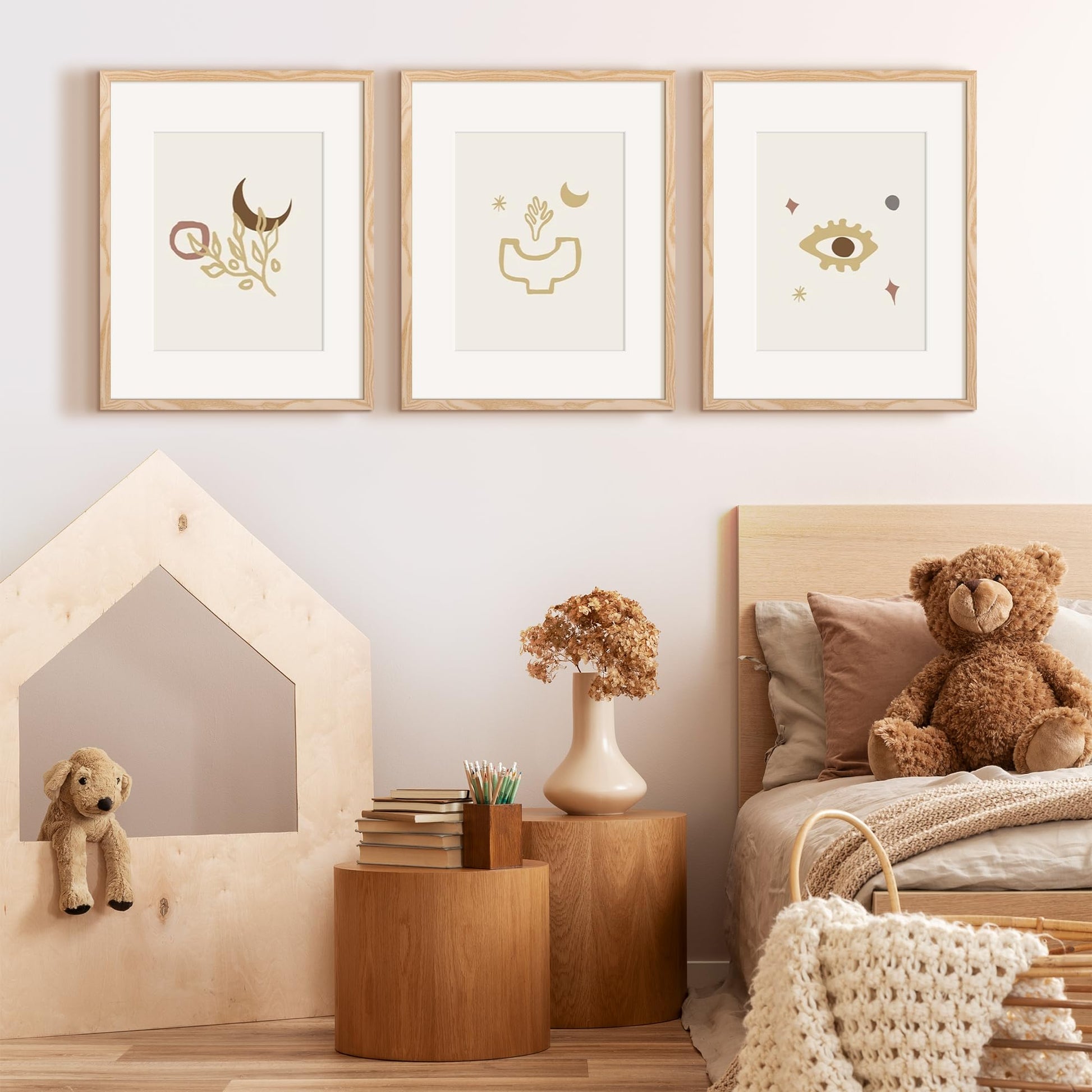 upsimples 11x14 Picture Frame Set of 5, Display Pictures 8x10 with Mat or 11x14 Without Mat, Wall Gallery Photo Frames, Black