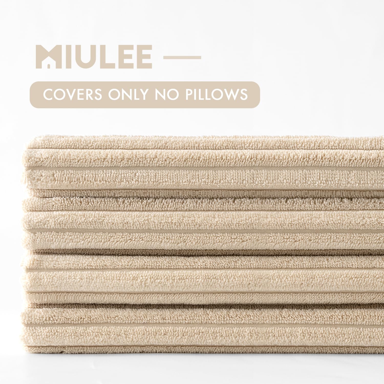 MIULEE Summer Boho Farmhouse Sage Green Throw Pillow Covers 18x18 Inch Set of 4 Mordern Nordic Cushion Covers Soft Corduroy Home Decor for Couch Bed Sofa Living Room Forest Green