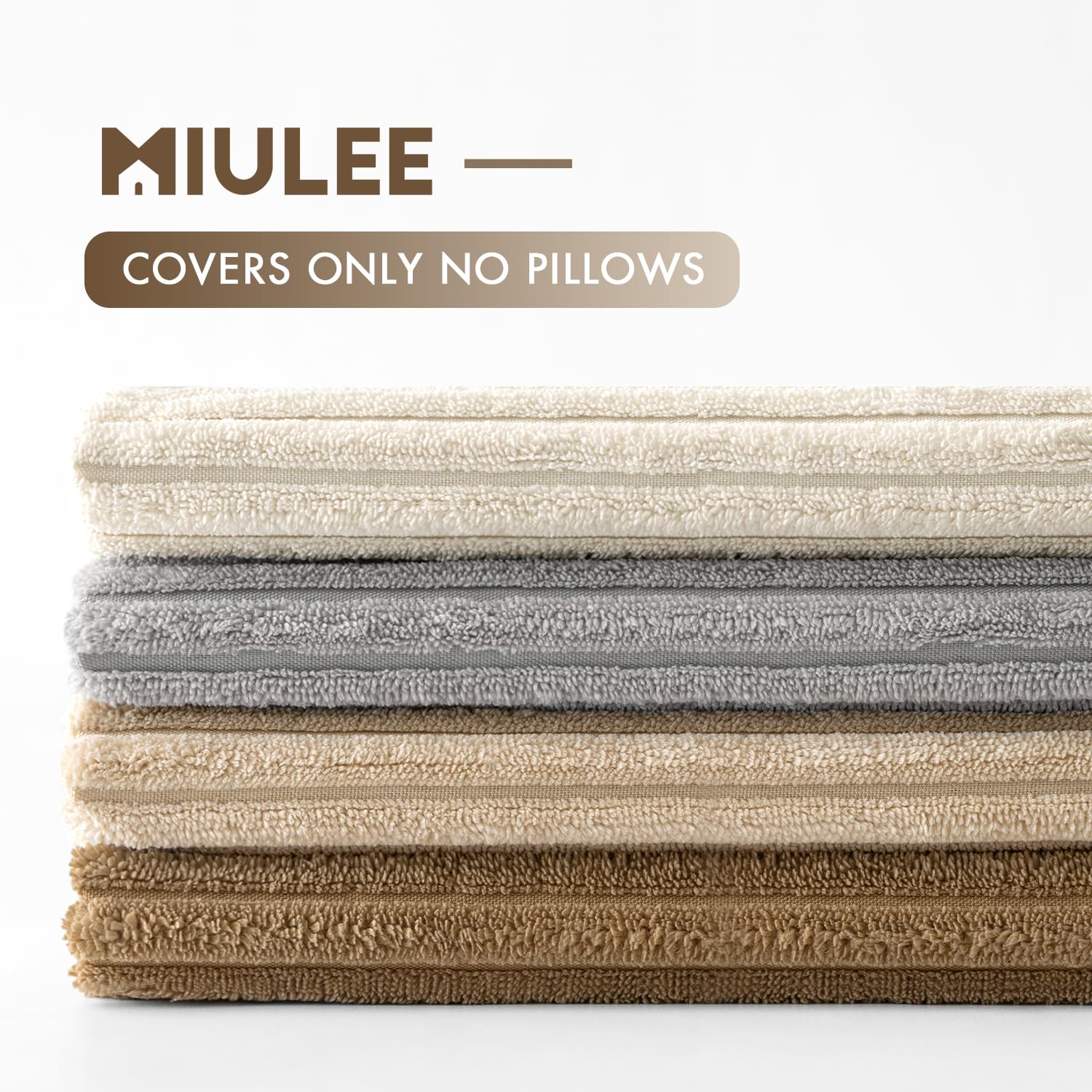 MIULEE Summer Boho Farmhouse Sage Green Throw Pillow Covers 18x18 Inch Set of 4 Mordern Nordic Cushion Covers Soft Corduroy Home Decor for Couch Bed Sofa Living Room Forest Green