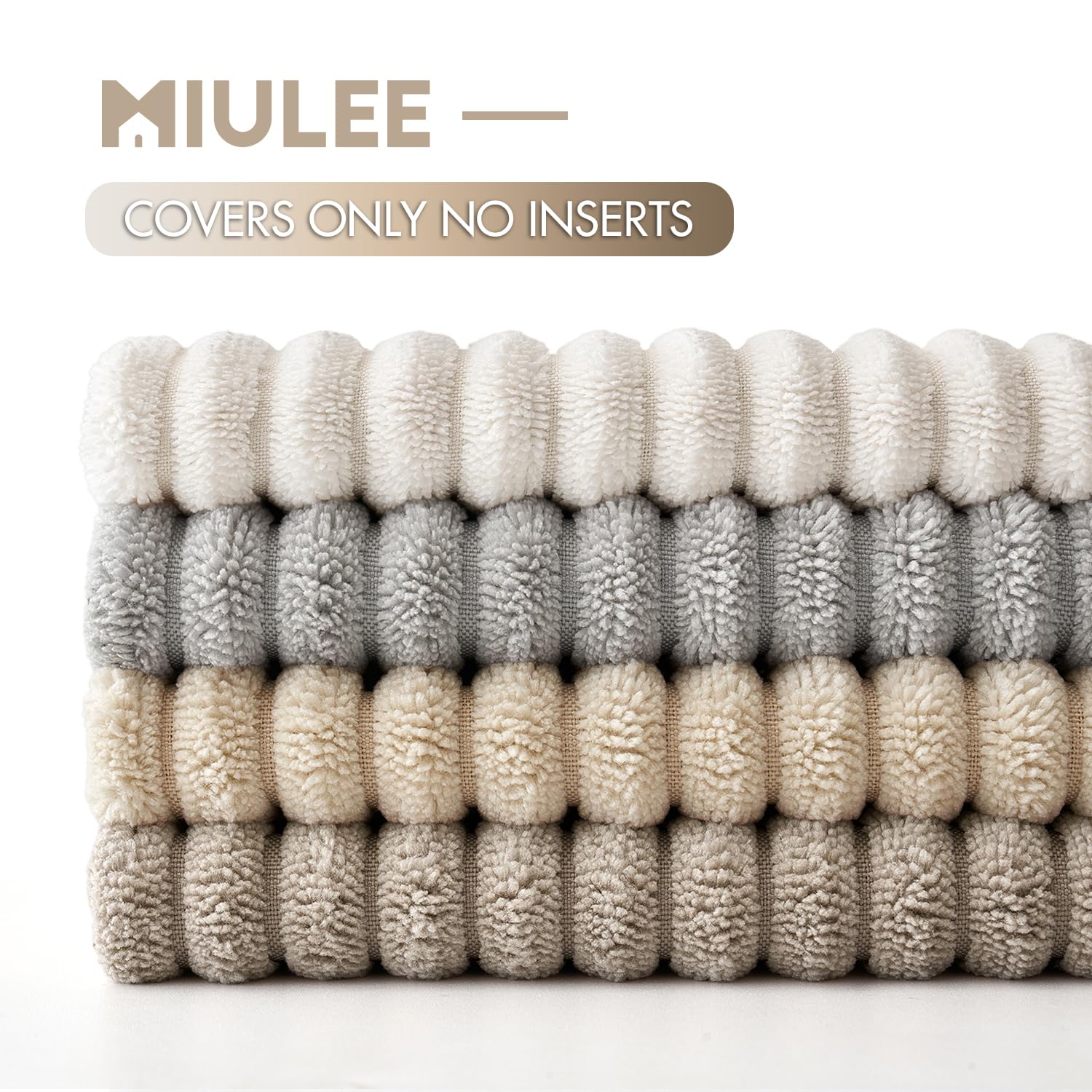 MIULEE Summer Boho Farmhouse Sage Green Throw Pillow Covers 18x18 Inch Set of 4 Mordern Nordic Cushion Covers Soft Corduroy Home Decor for Couch Bed Sofa Living Room Forest Green
