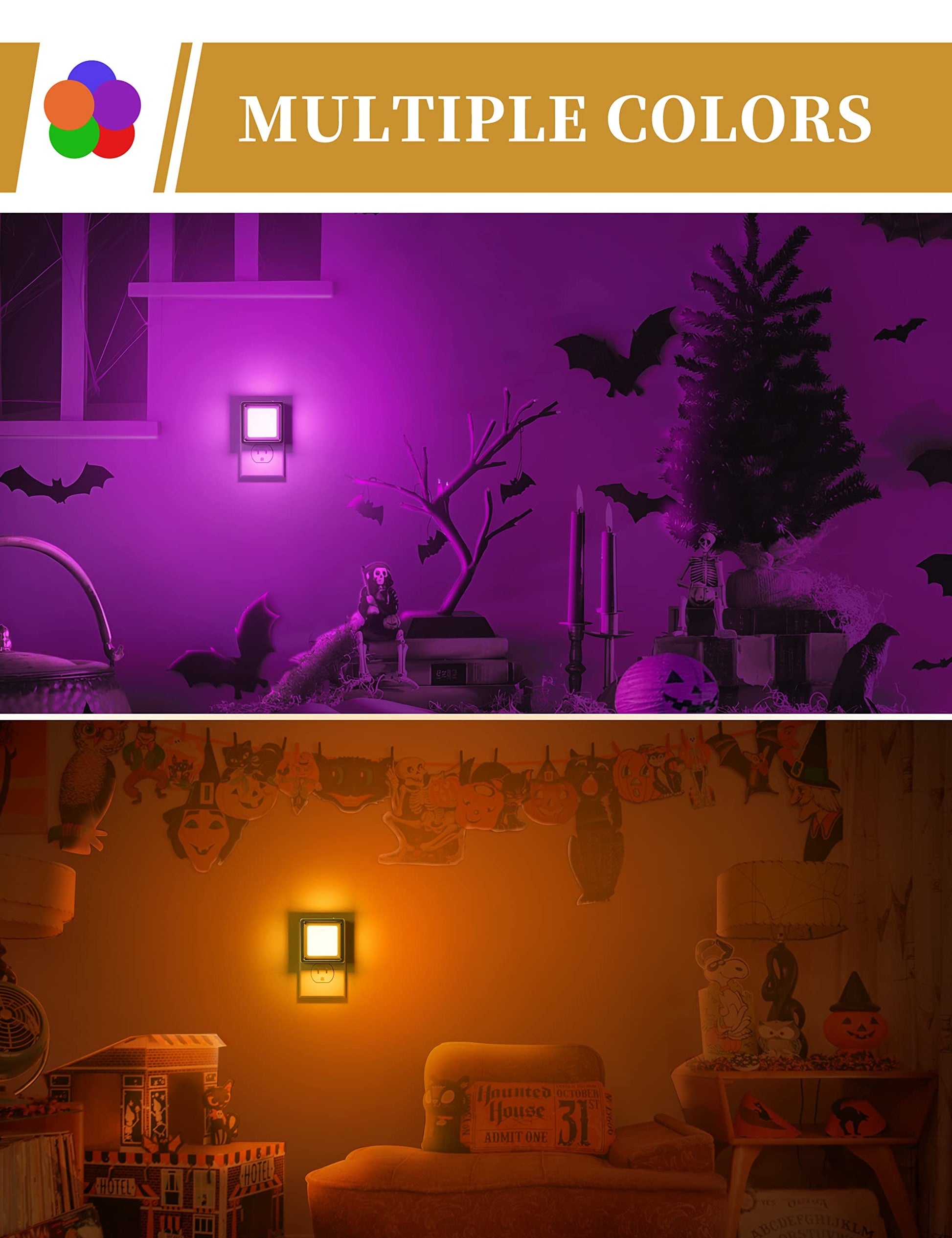 DORESshop LED Night Light, Night Lights Plug Into Wall [2 Pack] with Dusk-to-Dawn Sensor, Dimmable Nightlights, Adjustable Brightness for Bathroom, Hallway, Bedroom,Kids Room,Stairway,Soft White