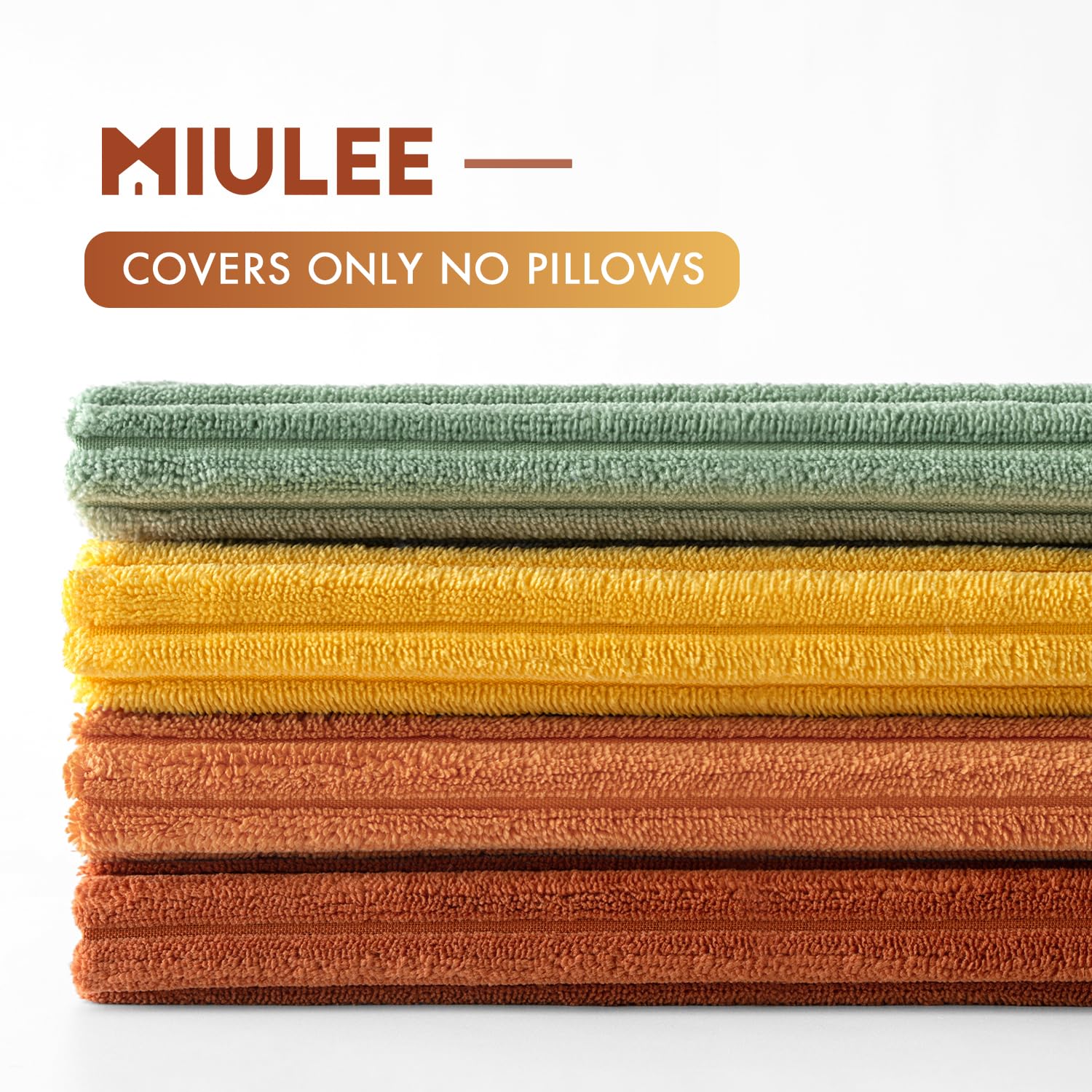 MIULEE Summer Boho Farmhouse Sage Green Throw Pillow Covers 18x18 Inch Set of 4 Mordern Nordic Cushion Covers Soft Corduroy Home Decor for Couch Bed Sofa Living Room Forest Green